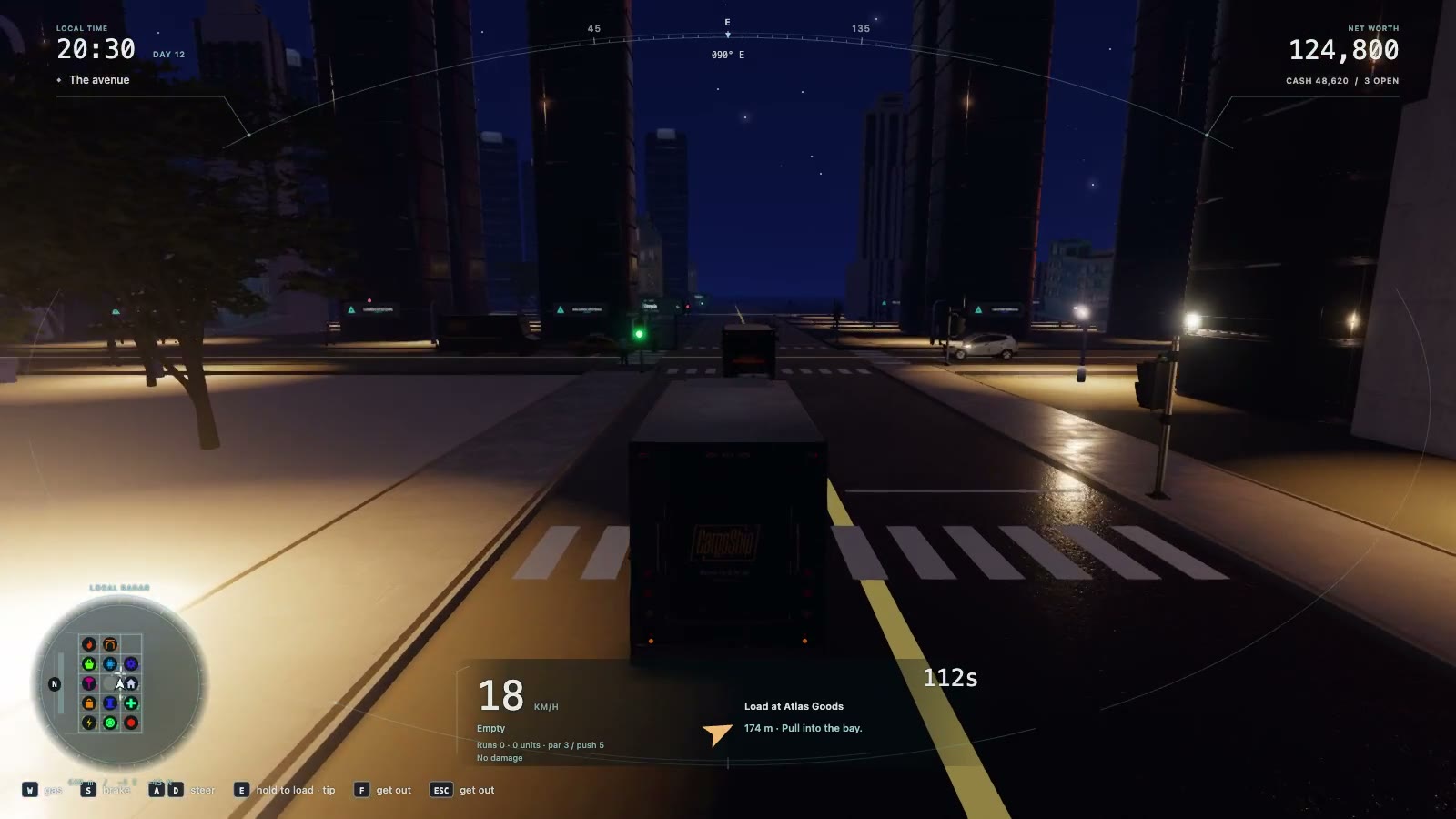 Actual Twinmark gameplay with the radar, compass and AI companion in the visor